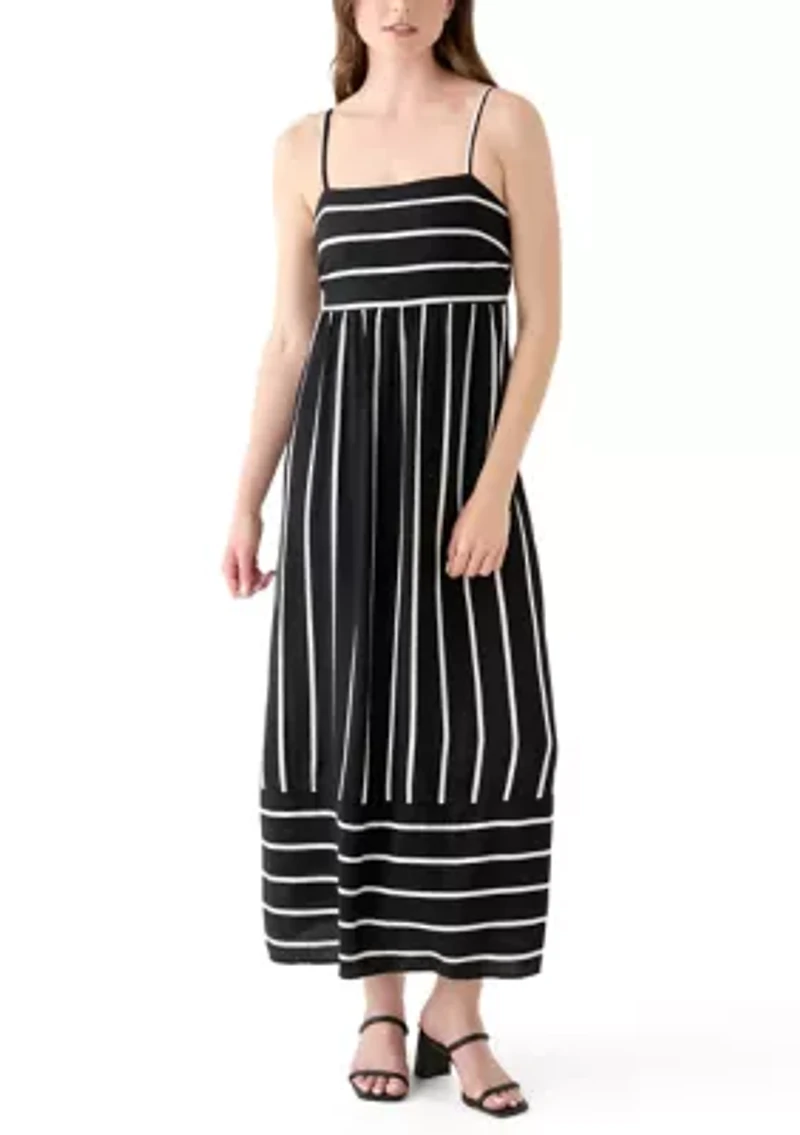Women's Printed Rayon Challis Linen Maxi Dress
