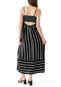 Women's Printed Rayon Challis Linen Maxi Dress