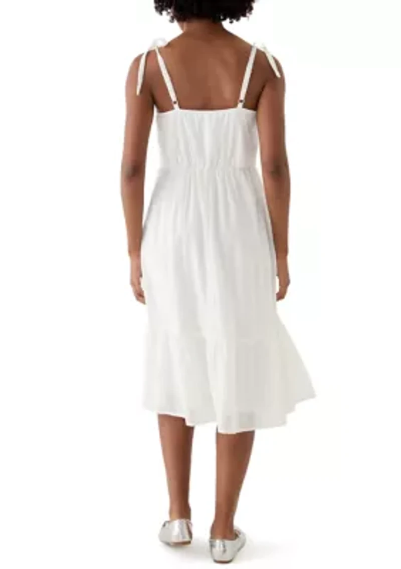 Women's Eyelet Midi Dress