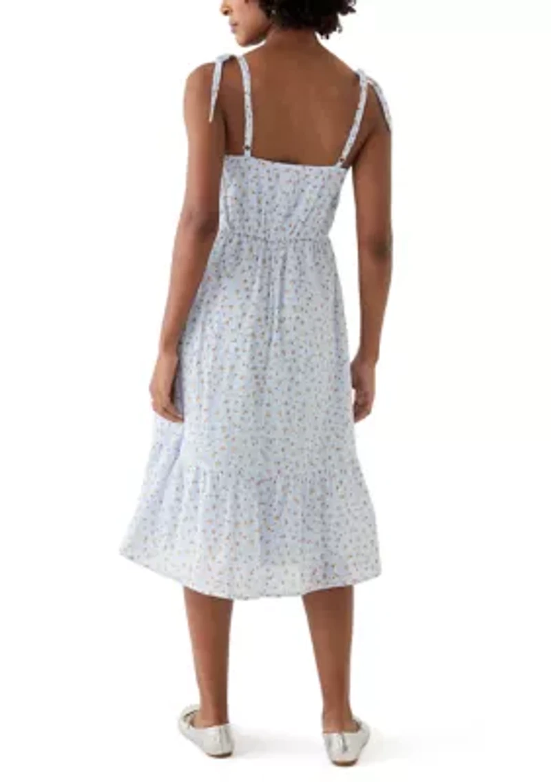 Women's Eyelet Midi Dress