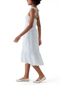Women's Eyelet Midi Dress