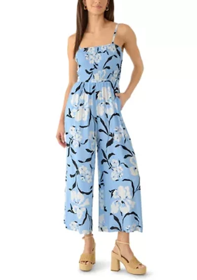 Women's Smocked Bodice Floral Print Jumpsuit