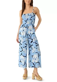 Women's Smocked Bodice Floral Print Jumpsuit