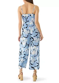 Women's Smocked Bodice Floral Print Jumpsuit