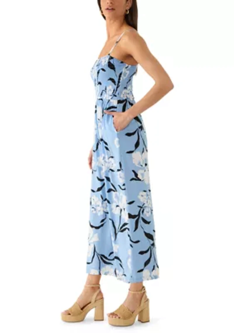 Women's Smocked Bodice Floral Print Jumpsuit