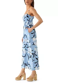 Women's Smocked Bodice Floral Print Jumpsuit
