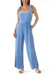 Women's Tie Shoulder Ric-Rac Jumpsuit