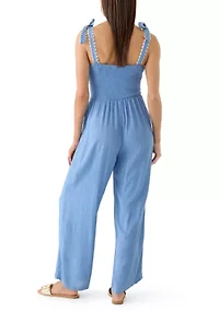 Women's Tie Shoulder Ric-Rac Jumpsuit