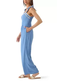 Women's Tie Shoulder Ric-Rac Jumpsuit
