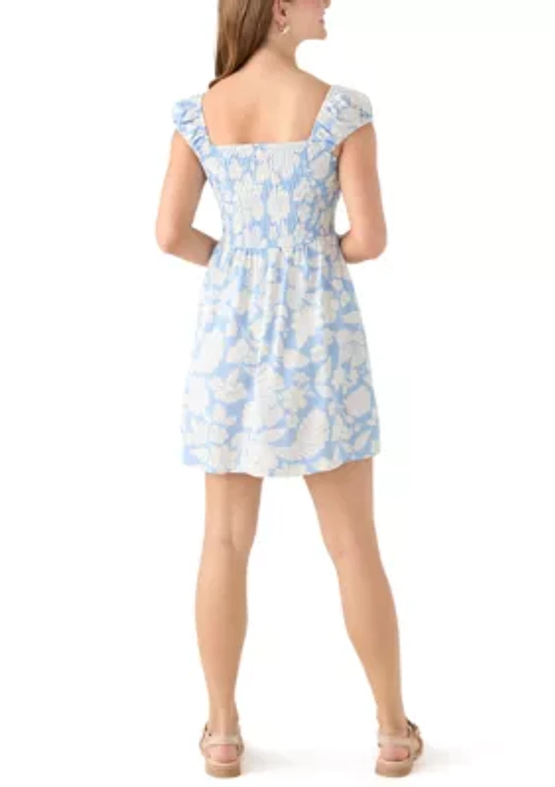 Women's Printed Rayon Challis Mini Dress