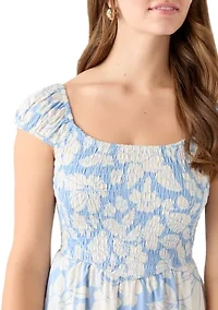 Women's Printed Rayon Challis Mini Dress