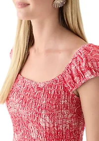 Women's Printed Rayon Challis Mini Dress