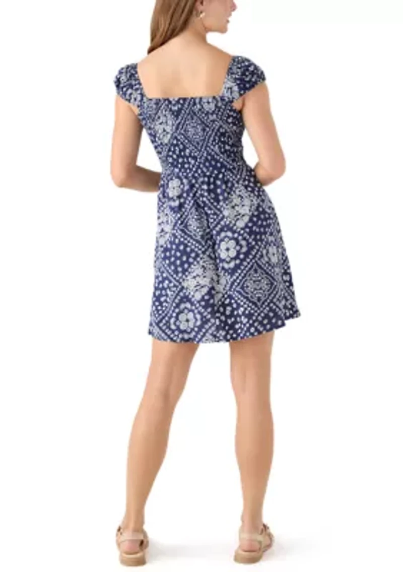 Women's Printed Challis Mini Dress