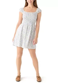 Women's Printed Challis Mini Dress