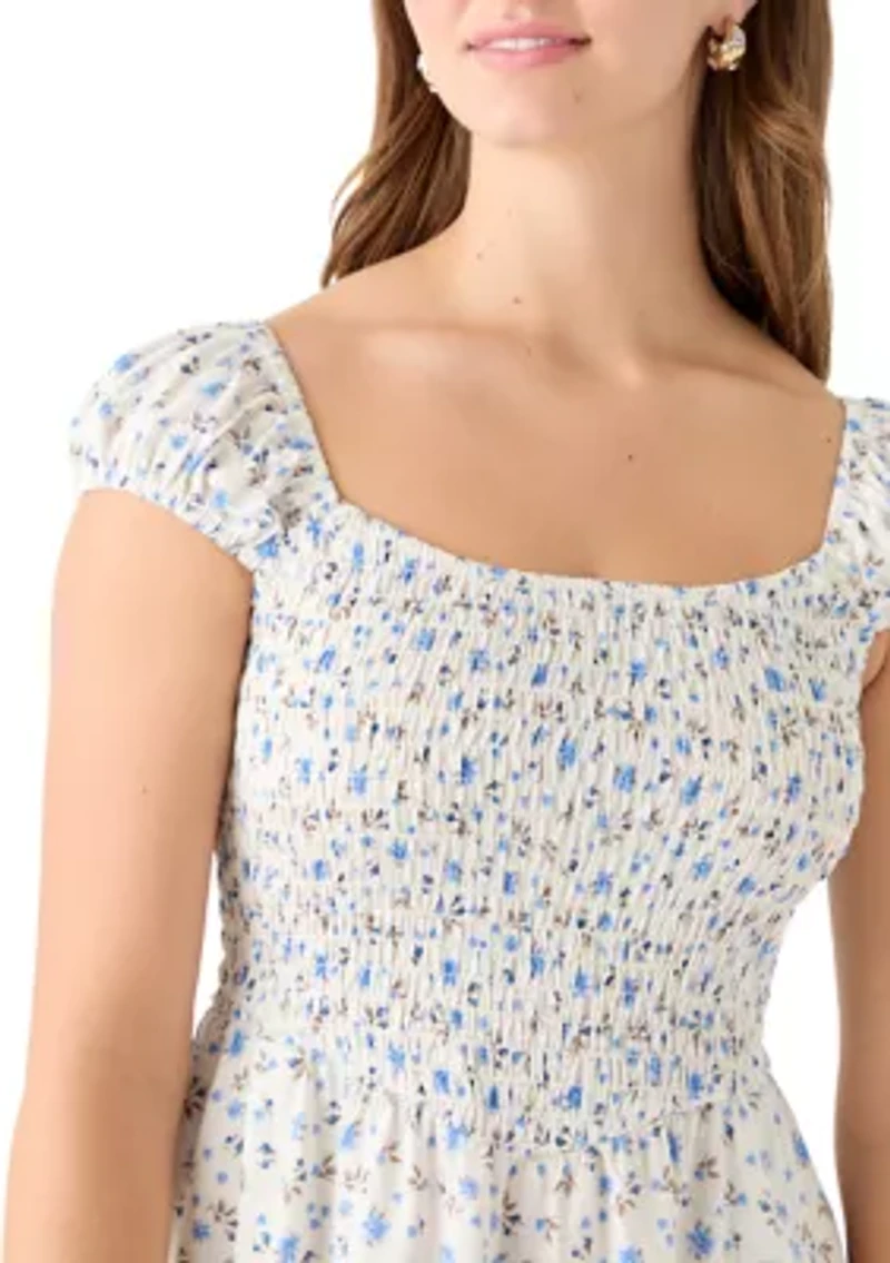 Women's Printed Challis Mini Dress