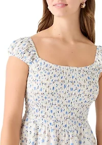 Women's Printed Challis Mini Dress