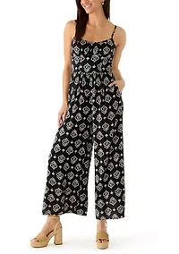Women's Lace Up Back Wide Leg Jumpsuit