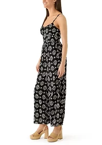 Women's Lace Up Back Wide Leg Jumpsuit