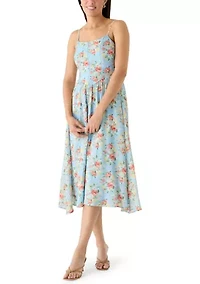 Women's Bodice Embroidery Cutout Midi Dress