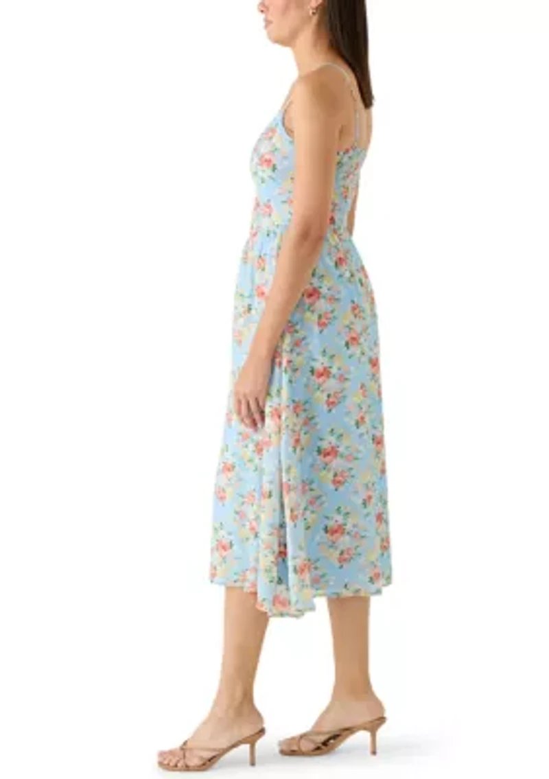 Women's Bodice Embroidery Cutout Midi Dress