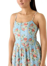 Women's Bodice Embroidery Cutout Midi Dress