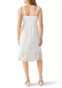 Women's Sleeveless Sweetheart Eyelet Midi Dress