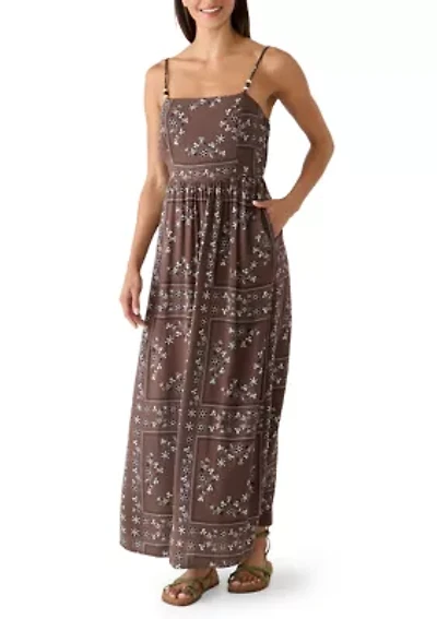 Women's Bead Strap Maxi Flare Dress
