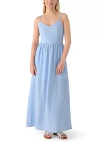Women's Yarn Dye Striped Tie Strap Maxi Dress