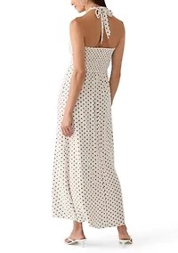 Polka Dot Halter Neck Midi Dress