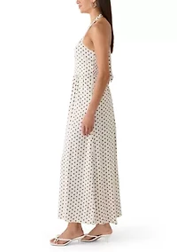 Polka Dot Halter Neck Midi Dress