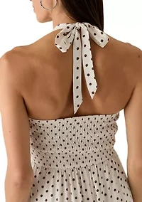 Polka Dot Halter Neck Midi Dress