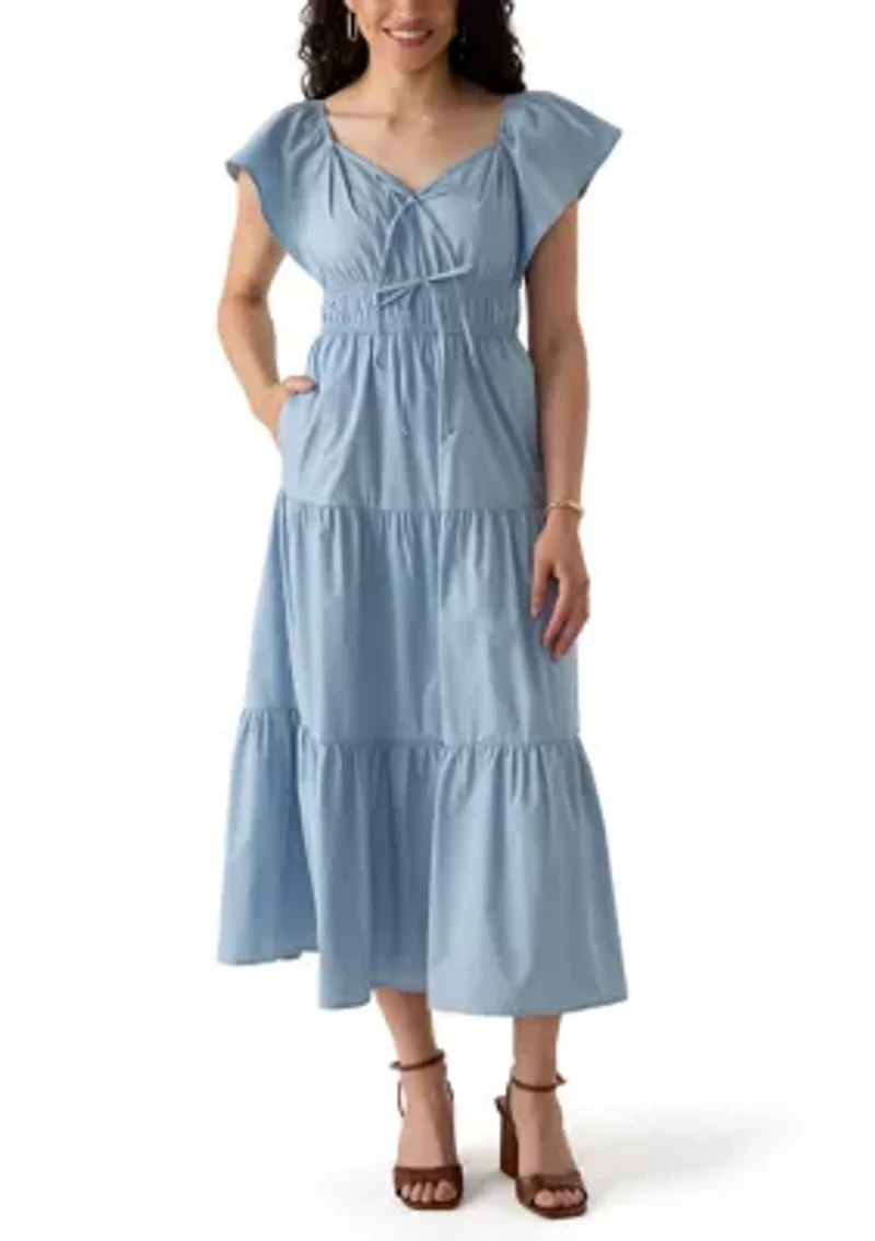 Women's Poplin Midi Dress