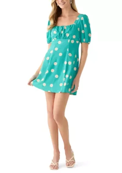 Women's Short Sleeve Square Neck Dress