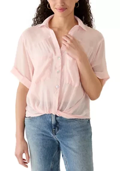 Women's Short Sleeve Hi Low Camp Shirt