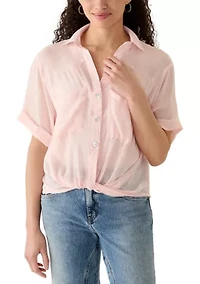 Women's Short Sleeve Hi Low Camp Shirt