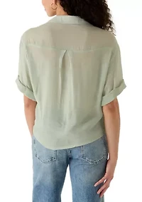Women's Short Sleeve Hi Low Camp Shirt