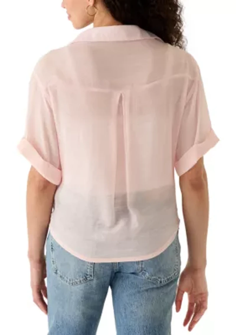 Women's Short Sleeve Hi Low Camp Shirt