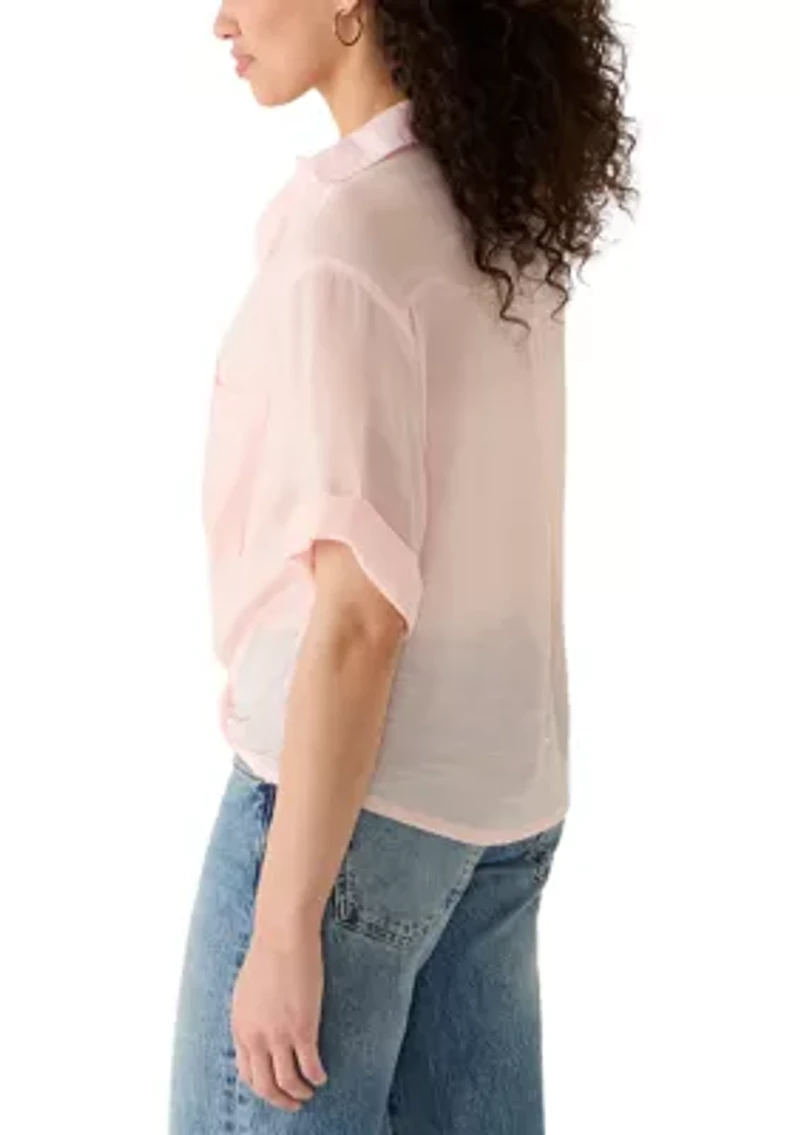 Women's Short Sleeve Hi Low Camp Shirt