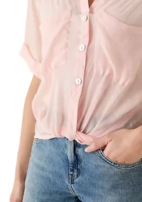 Women's Short Sleeve Hi Low Camp Shirt