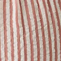 Women's Short Puff Sleeve Striped Smock Waist Blouse