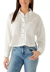 Women's Contrast Stitch Button Down Shirt