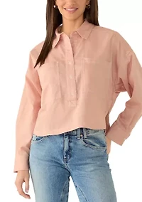Women's Contrast Stitch Button Down Shirt
