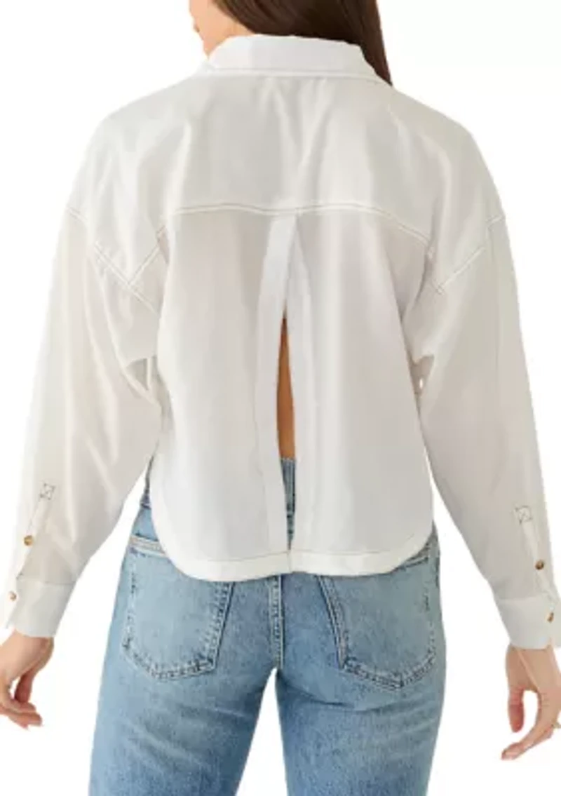 Women's Contrast Stitch Button Down Shirt