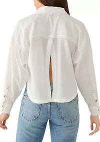 Women's Contrast Stitch Button Down Shirt