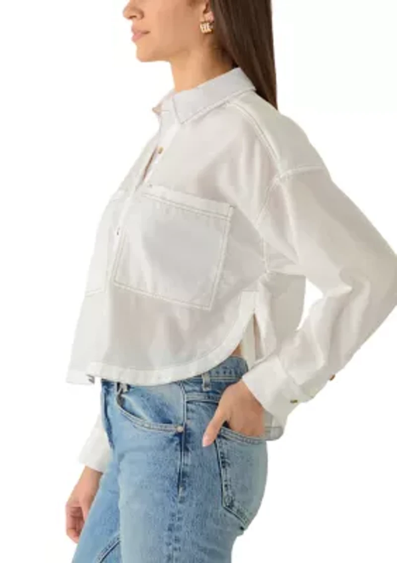 Women's Contrast Stitch Button Down Shirt