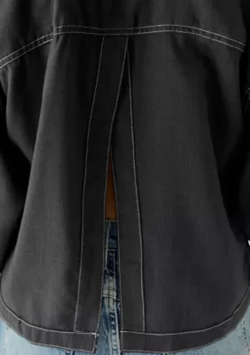 Women's Contrast Stitch Button Down Shirt