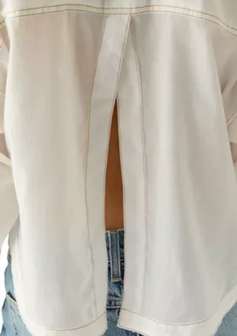 Women's Contrast Stitch Button Down Shirt