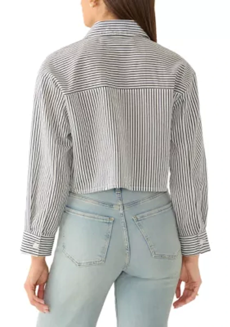 Women's Cropped Button Down Shirt