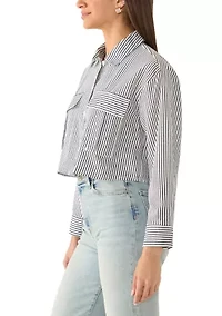 Women's Cropped Button Down Shirt