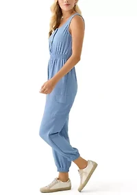 Women's Button Down Cargo Jumpsuit